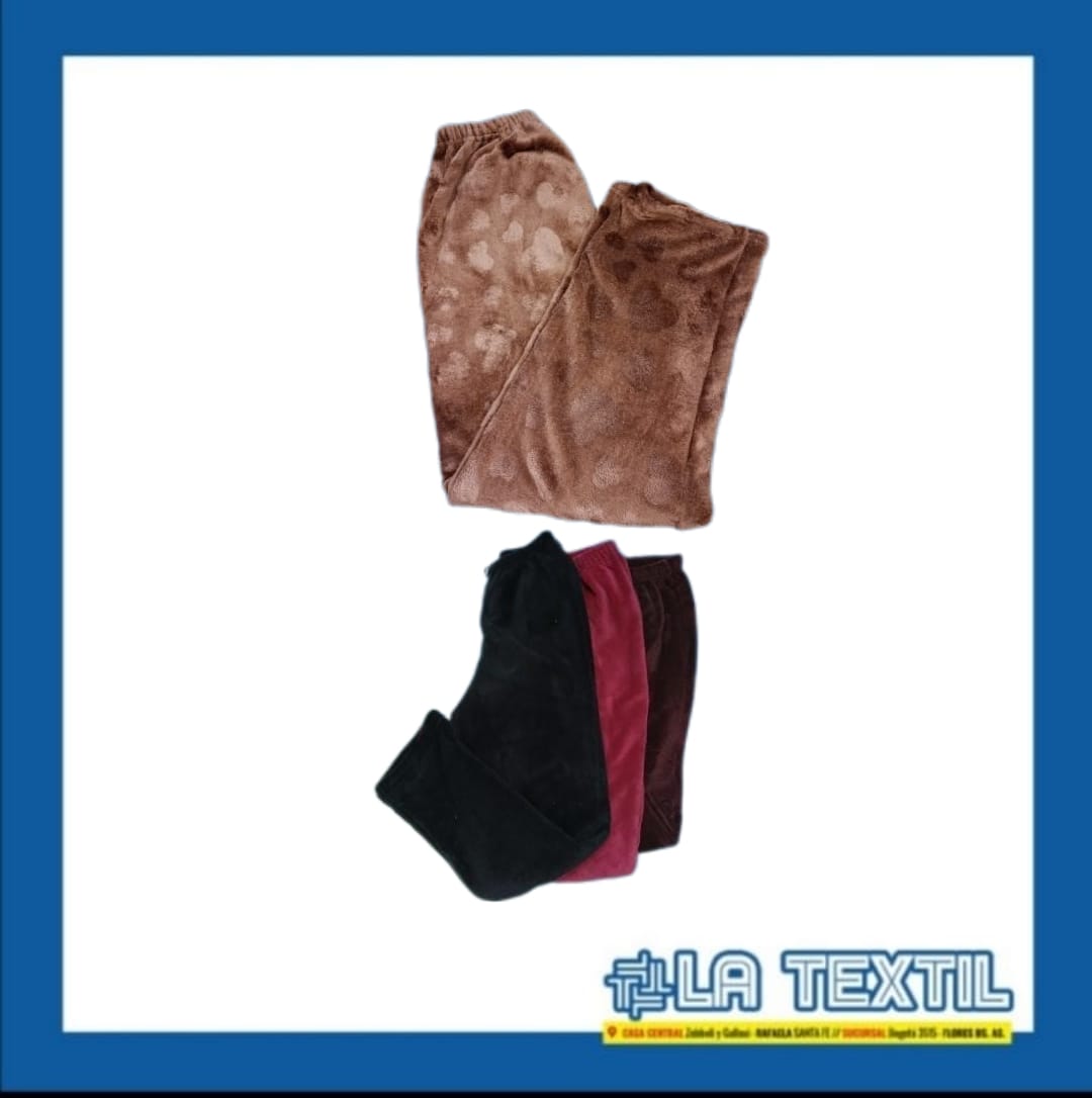 PANTALON DAMA POLAR LISO CON CORAZONES T. 2 AL 6  (22417)